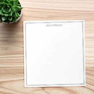 Eenvoudig modern minimalistisch zwart twee-grens m notitieblok