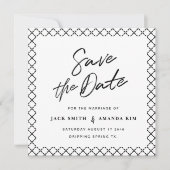Eenvoudig Modern Minimum Script Wedding slaat de d Save The Date (Voorkant)