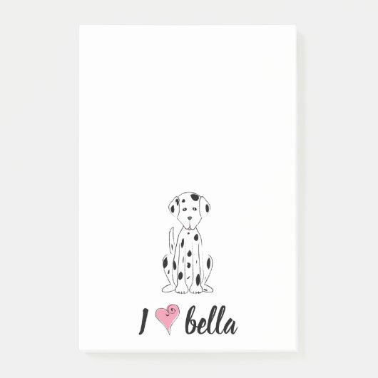 Eenvoudig modern monogram Dalmatiaans stijlvol bee Post-it® Notes (Voorkant)