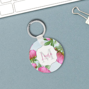 Eenvoudig modern monogram gepersonaliseerd sleutelhanger