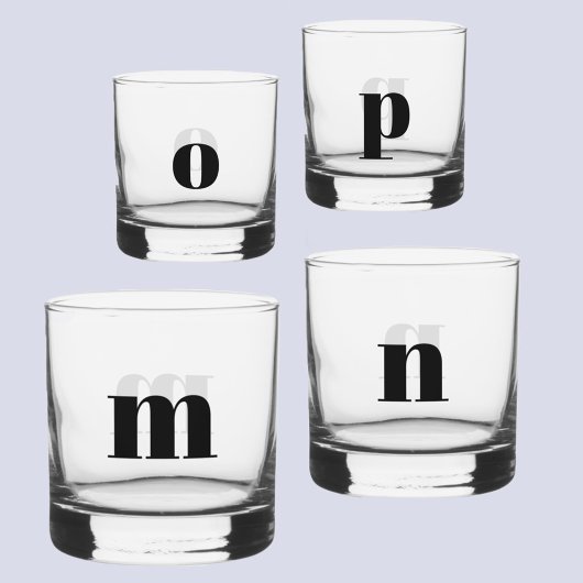 Eenvoudig modern Monogram Initiaal, aangepast Whisky Glas