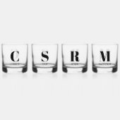 Eenvoudig Modern Monogram Initiaal Naam Gepersonal Whisky Glas (Achterkant)
