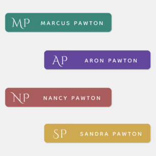 Eenvoudig Modern Monogram Kinder Naam Kleding Labels