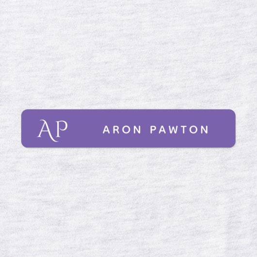 Eenvoudig Modern Monogram Kinder Naam Kleding Labels (Design 2)