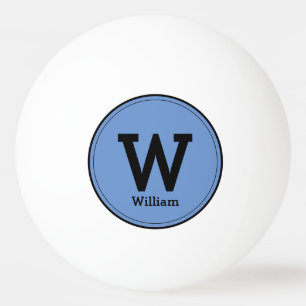 Eenvoudig modern monogram, Klassiek blauw Pingpongballen