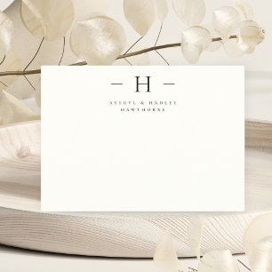 Eenvoudig Modern Monogram Koppel Initiaal Statione Notitiekaartje
