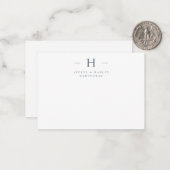 Eenvoudig Modern Monogram Koppel Initiaal Statione Notitiekaartje (Voorkant / Achterkant in situ)