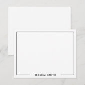 Eenvoudig Modern Monogram Naam Rand Notitiekaartje (Voorkant / Achterkant)