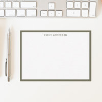 Eenvoudig Modern Monogram Olijfgroene Rand