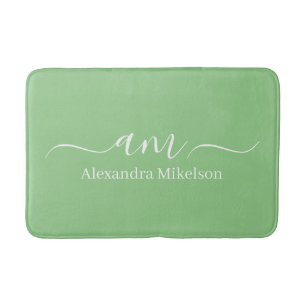 Eenvoudig Modern Monogram salie Minimalistisch Badmat