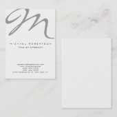 Eenvoudig Modern Monogram White Plain Visitekaartj Visitekaartje (Voorkant / Achterkant)