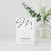 Eenvoudig Modern Monogram White Plain Visitekaartj Visitekaartje (Staand voorkant)