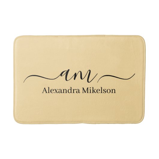 Eenvoudig Modern Monogram Wit Minimalistische Badm Badmat (Voorkant)
