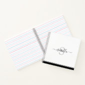 Eenvoudig Modern Monogrammed Elegant Notitieboek (Binnen)