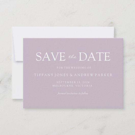 Eenvoudig Modern Muddy Blush Weddenschap Opslaan d Save The Date (Voorkant)