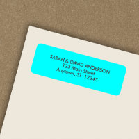 Eenvoudig Modern Neon Blauw retour adres label
