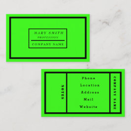 Eenvoudig modern Neon Fluorescent Groen Visitekaartje