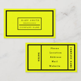 Eenvoudig modern Neon Fluorescent Yellow Visitekaartje