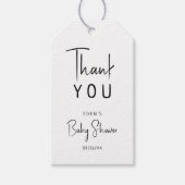 Eenvoudig Modern Neutraal Baby shower Bedankt Cadeaulabel (Voorkant)