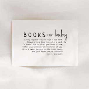 Eenvoudig Modern Neutraal Baby shower Boeken voor Informatiekaartje