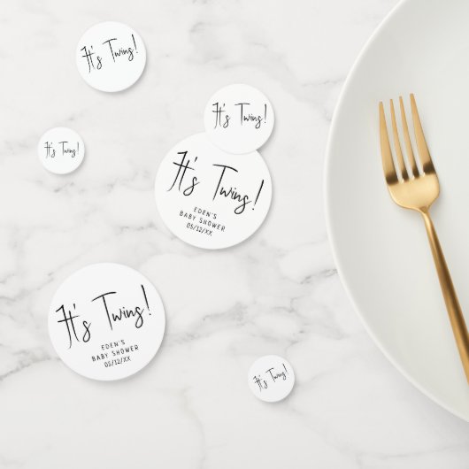 Eenvoudig Modern Neutraal Baby shower Het is Tweel Confetti (Groep)