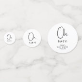 Eenvoudig Modern Neutraal Baby shower Oh Baby Confetti (Achterkanten)
