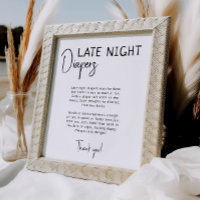 Eenvoudig Modern Neutraal Late Night Luiers Teken