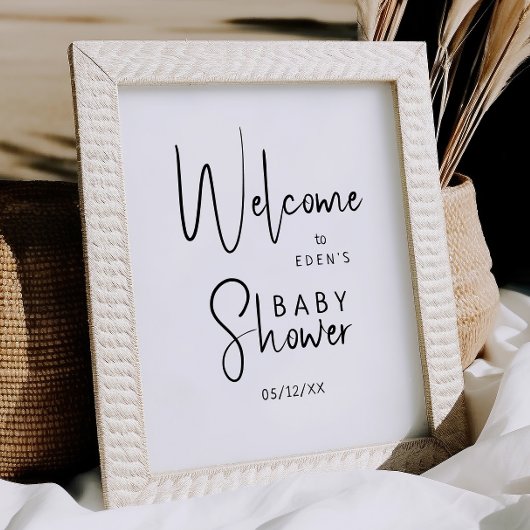 Eenvoudig Modern Neutral Welcome Baby shower Poster