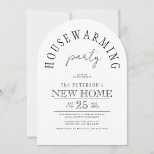 Eenvoudig modern nieuw huis housewarming party kaart