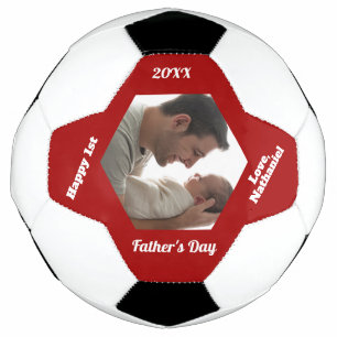 Eenvoudig Modern Nieuwe Vader Vaderdag Foto Voetba Voetbal