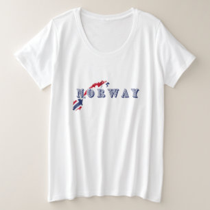 Eenvoudig Modern Noors Letter Vlag Souveni Grote Maat T-shirt