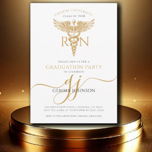 Eenvoudig Modern Nurse Graduation Party Gold Scrip Kaart