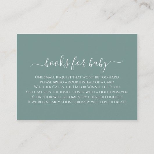 Eenvoudig Modern Oh Baby Sage Groen Baby shower Informatiekaartje (Achterkant)