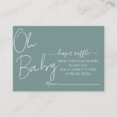 Eenvoudig Modern Oh Baby Sage Groen Baby shower Informatiekaartje (Voorkant)