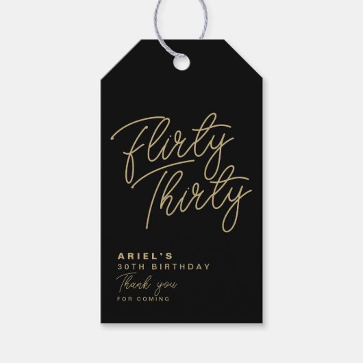 Eenvoudig modern, op maat gesneden dertig cadeaulabel (Voorkant)