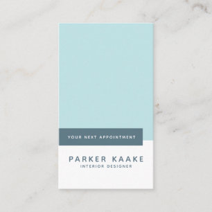 Eenvoudig modern pastel blauw geometrisch afsprakenkaartje