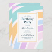 Eenvoudig Modern Pastel Regenboog Verjaardagsfeest Kaart (Voorkant / Achterkant)