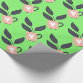 Eenvoudig modern plant pastel cadeaupapier (Hoek)