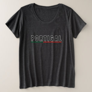 Eenvoudig Modern Portugal Art Letter Vlag Souvenir Grote Maat T-shirt