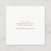 Eenvoudig Modern Professioneel Pastel Perzik Vierk Vierkante Visitekaartje (Achterkant)