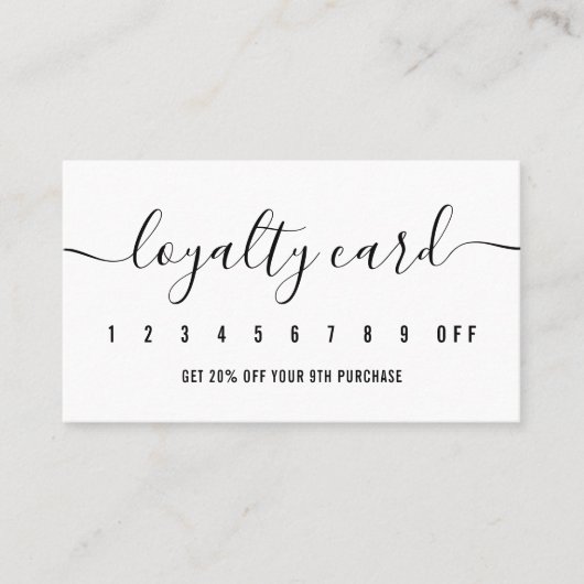 Eenvoudig Modern Professioneel Zwart en Wit Klantenkaartje (Voorkant)