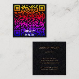 Eenvoudig modern Quar Code Square Visitekaartje