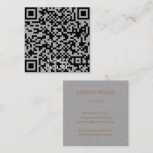 Eenvoudig modern Quar Code Square Visitekaartje