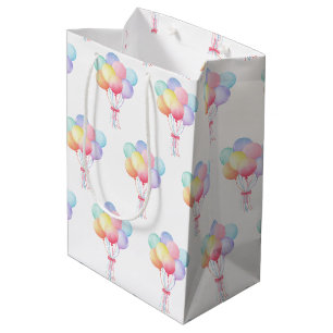 Eenvoudig Modern Rainbow Balloon verjaardagsfeestj Medium Cadeauzakje