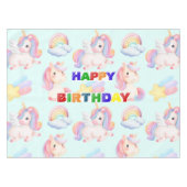 Eenvoudig Modern Rainbow eenhoorn verjaardagsfeest Tafelkleed (Voorkant (Horizontaal))