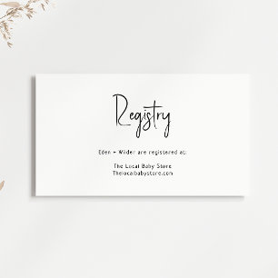 Eenvoudig modern register voor neutraal Baby showe Informatiekaartje