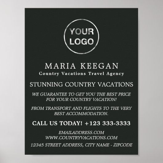 Eenvoudig & modern reisbureau Adverteren Poster (Voorkant)