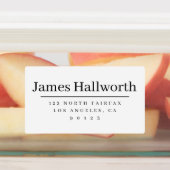 Eenvoudig modern retouradres zwart-wit labels (Aangebracht)