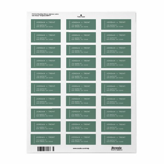 Eenvoudig modern Return Address Label (Full Sheet)