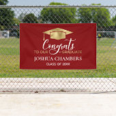 Eenvoudig, modern, rood Afstuderen Spandoek (Insitu)